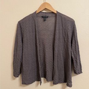 Eileen Fisher Cropped Linen Cardigan Large